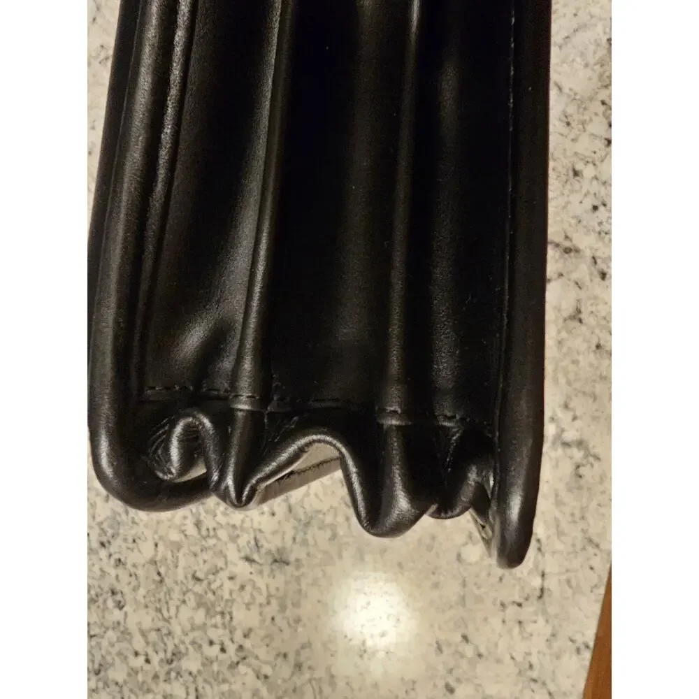 Samsonite Black Briefcase/Document Case Lock Zip Top Handle Organizer Leather